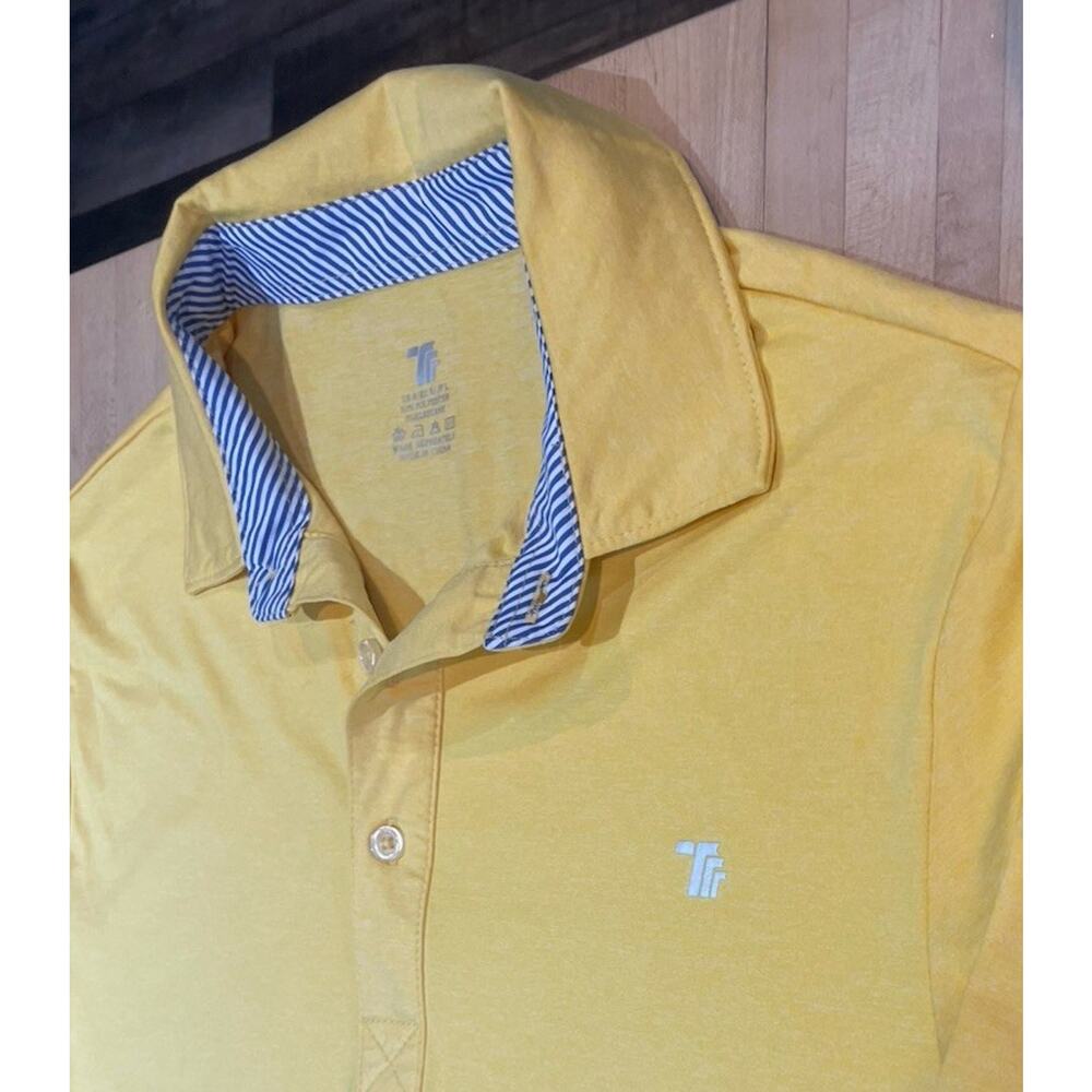 Men’s Sunny Yellow Long Sleeve Polo Golf Shirt Soft Stretch S Trr Preppy Comfort